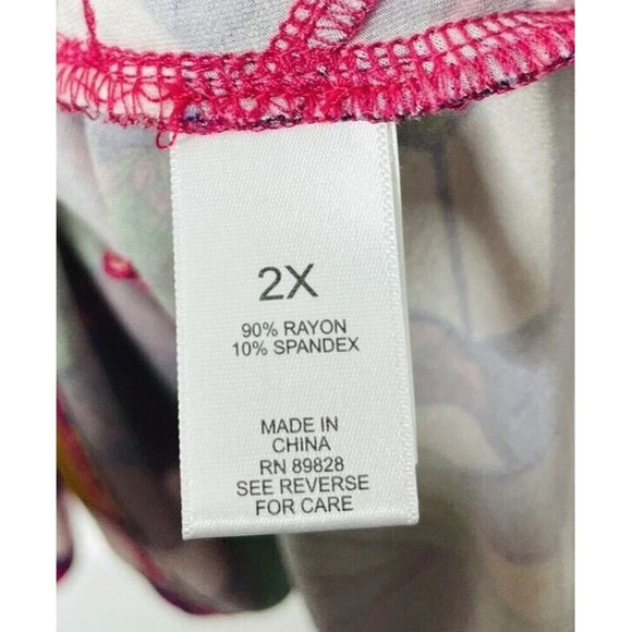 LOGO Lori Goldstein 2X Tunic Multicolor Multi-pattern Womens Rayon Casual Comfy - Picture 5 of 9